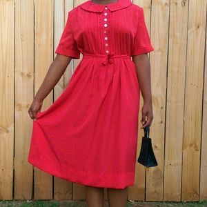Vintage Red and White Polka Dot Dress